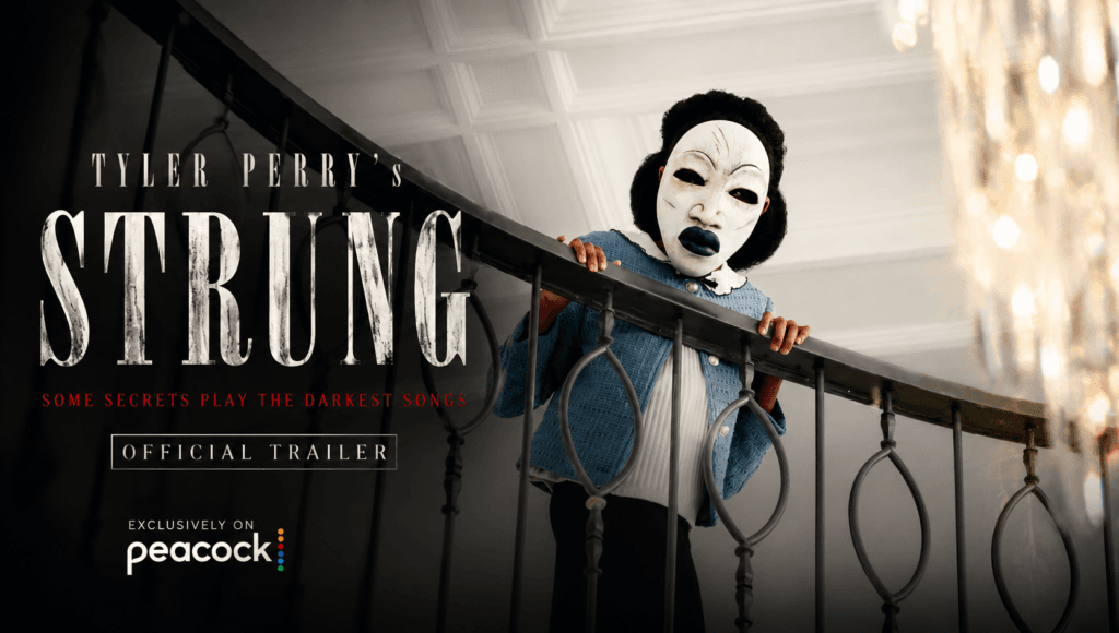 Chloe Bailey's character stands inside an eerie mansion in the first trailer for Tyler Perry's psychological thriller Strung.